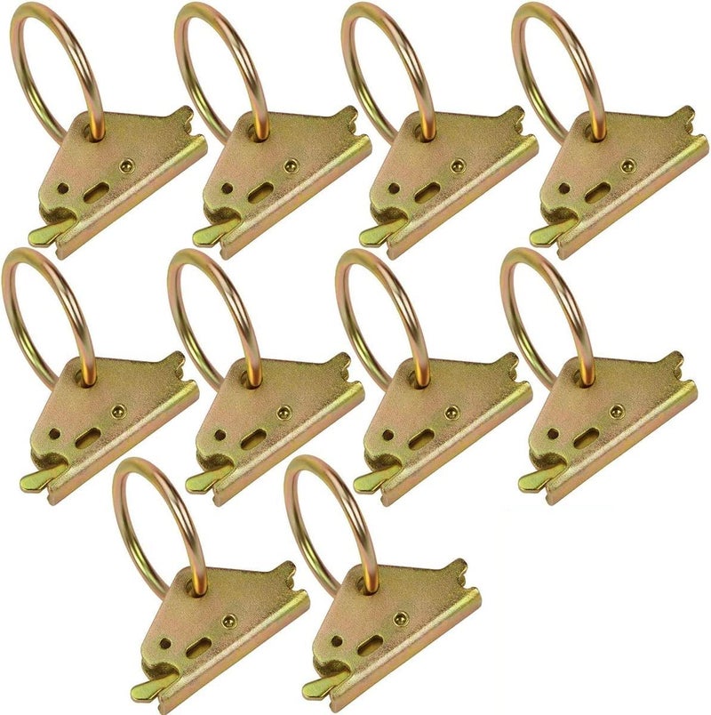 LE KAPMOZ Heavy Duty E Track O Rings Tie Down Anchors E-Track Tie-Down Rail System Accessories for Enclosed/Flatbed Trailer Truck Pickup Vans Load Cargos Motorcycle Bike Ratchet Straps Clips (10 Pack) - Image 1